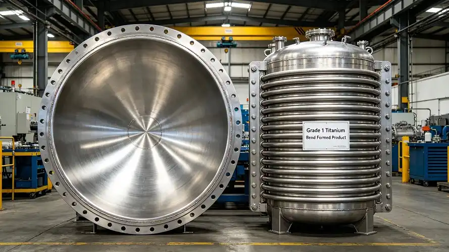 Illustration 9: Formed Gr1 Ti Products (Pressure Vessel Heads & Expansion Joints) Illustration 9: Formed Gr1 Ti Products (Pressure Vessel Heads & Expansion Joints)