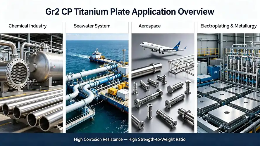 Industrial application collage of Grade 2 titanium plate