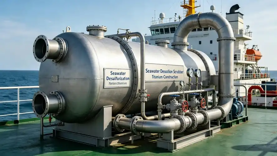 Titanium scrubber for ship exhaust gas cleaning system Titanium scrubber for ship exhaust gas cleaning system