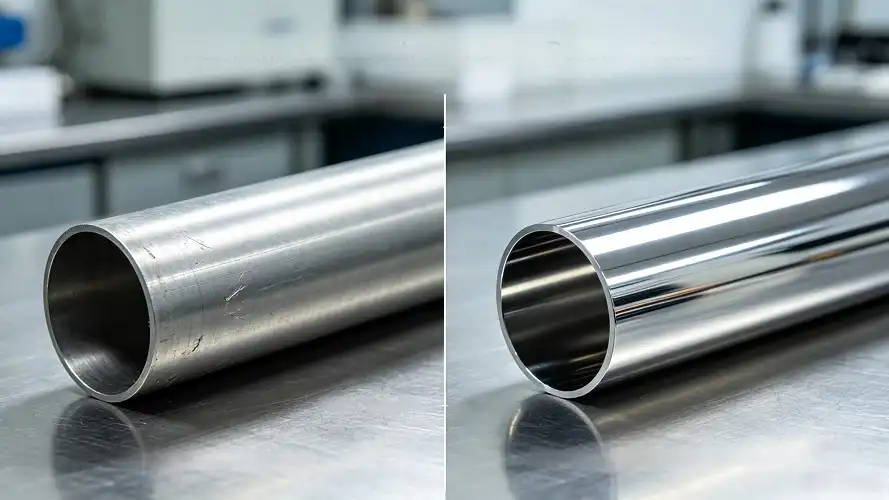 Titanium Tube Electropolishing Surface Contrast