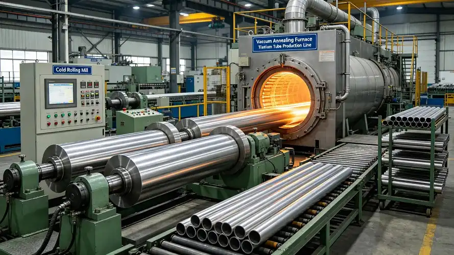 Titanium tube cold rolling & vacuum annealing production line Titanium tube cold rolling & vacuum annealing production line