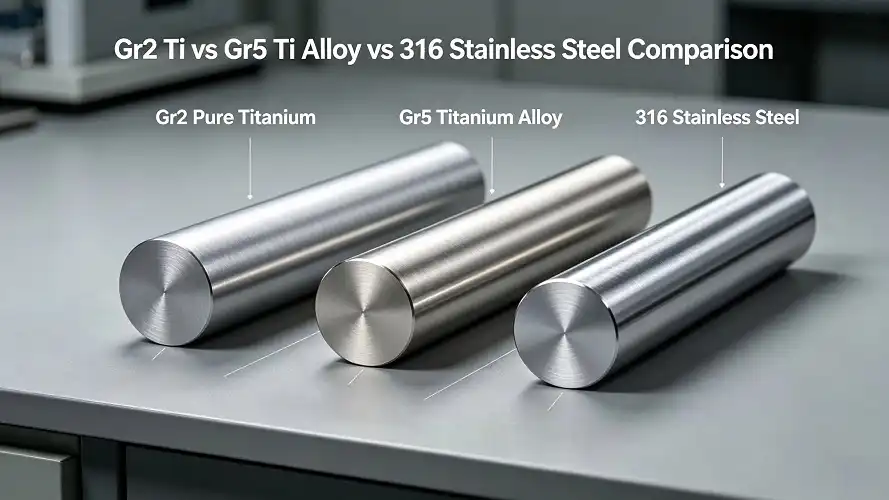 Grade 2 / Grade5 Titanium & 316 Stainless Steel Comparison Samples