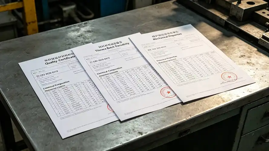 Titanium Mill Test Certificate & Traceability Documents Titanium Mill Test Certificate & Traceability Documents