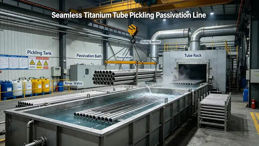 Titanium tube acid pickling production line