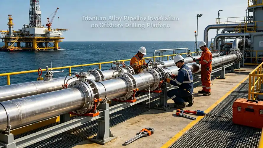 Offshore drilling titanium pipeline installation