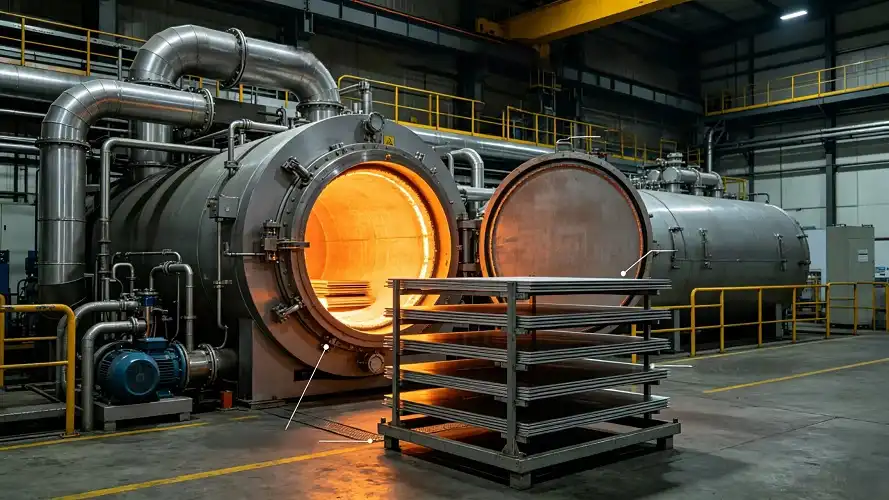 Vacuum heat treatment furnace for Ti-6Al-4V plates