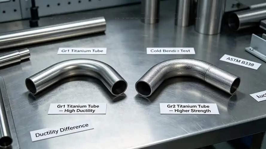 Formability Comparison Gr1 vs Gr2 Titanium Pipe