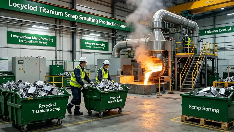 Recycled titanium low-carbon workshop photo