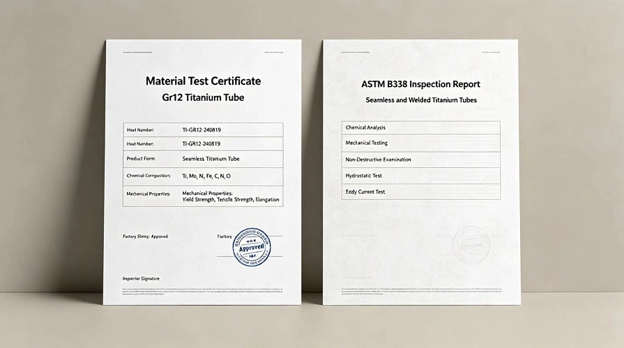 Titanium material test certificate(MTC)