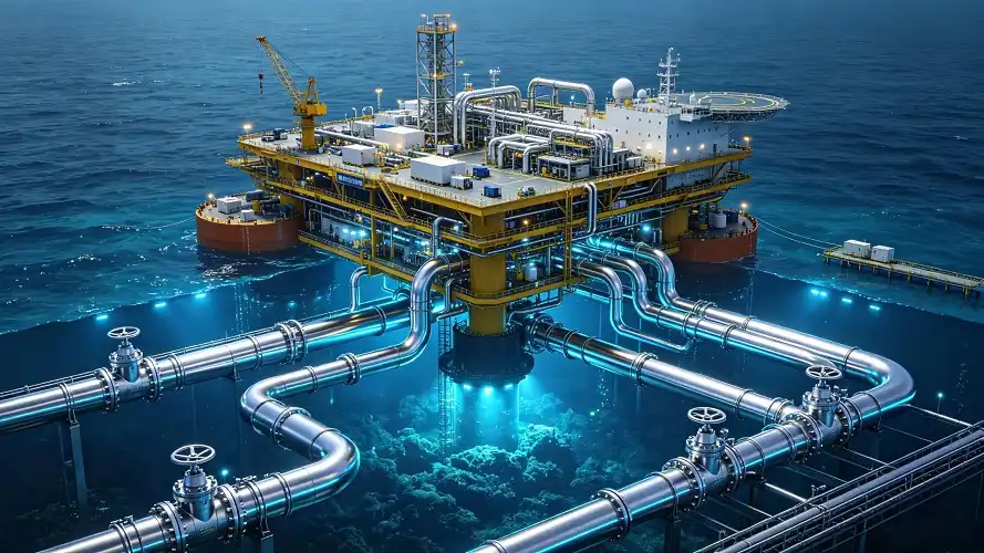 Deepwater offshore pipeline system rendering