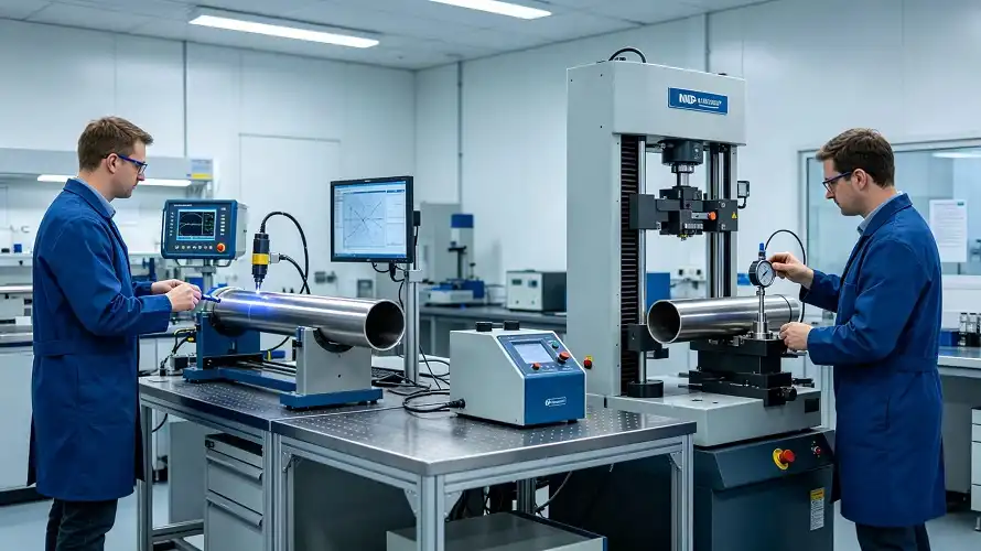 Titanium tube mechanical property laboratory test