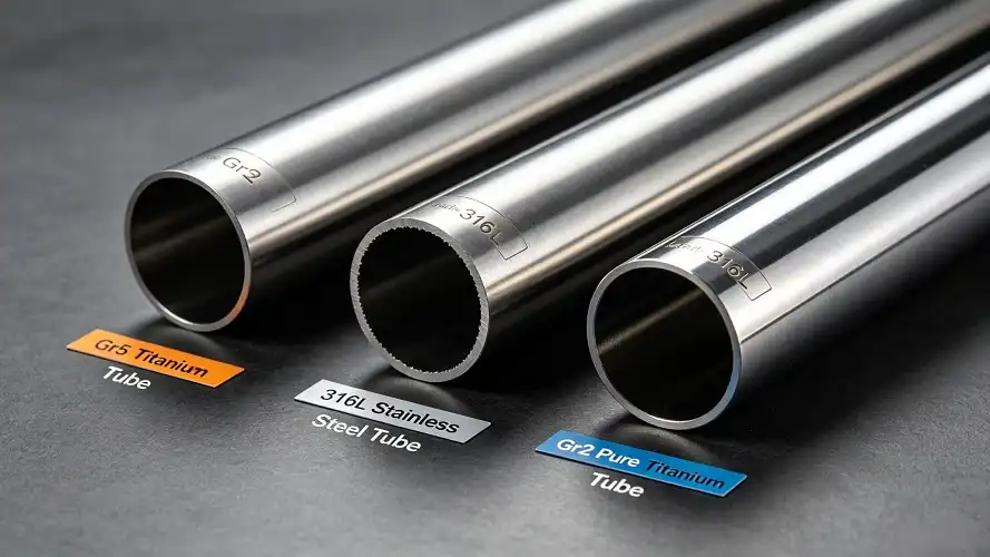 Comparative samples of medical metal tubes