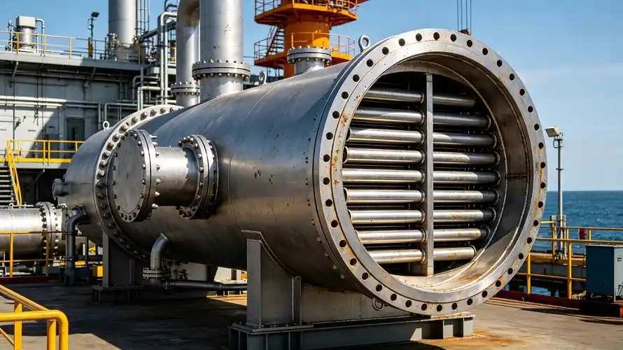 offshore desalination titanium components real industrial scene