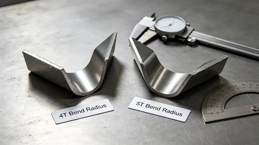 Titanium sheet 4T‑5T bend radius test specimen