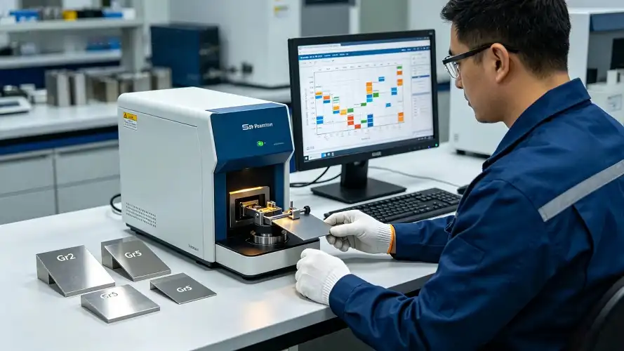 PMI Spectral Inspection of Titanium Plate PMI Spectral Inspection of Titanium Plate