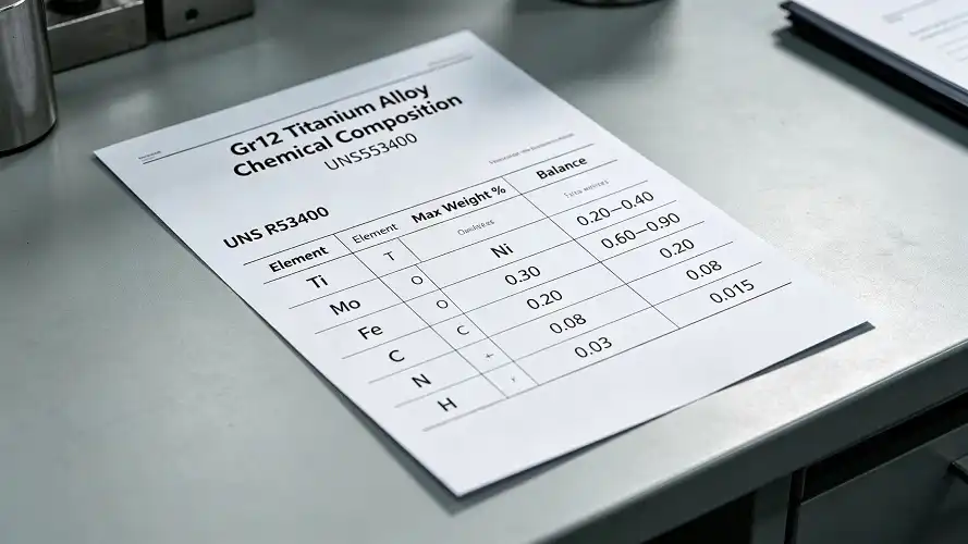 Gr12 Chemical Composition Table Gr12 Chemical Composition Table