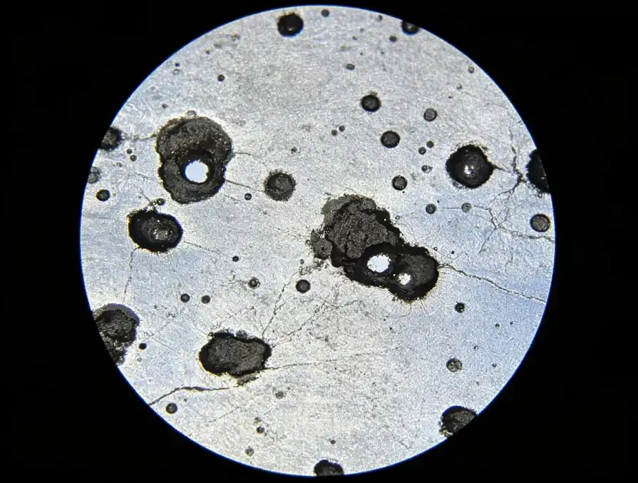 Titanium pitting & crevice corrosion micrograph 