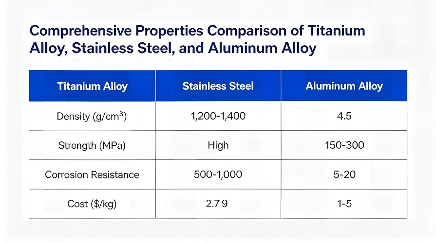 Titanium vs stainless steel performance comparison diagram