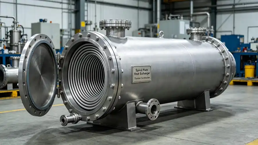 Titanium spiral plate heat exchanger Titanium spiral plate heat exchanger