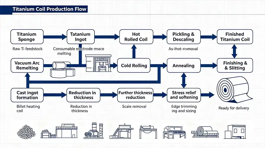 Titanium coil manufacturing process