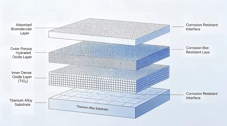TiO₂ passive oxide layer structure TiO₂ passive oxide layer structure