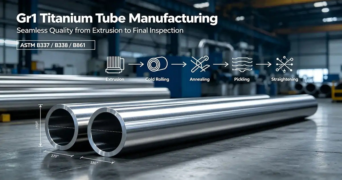 What are the mechanical properties of the Gr1 pure titanium tube?