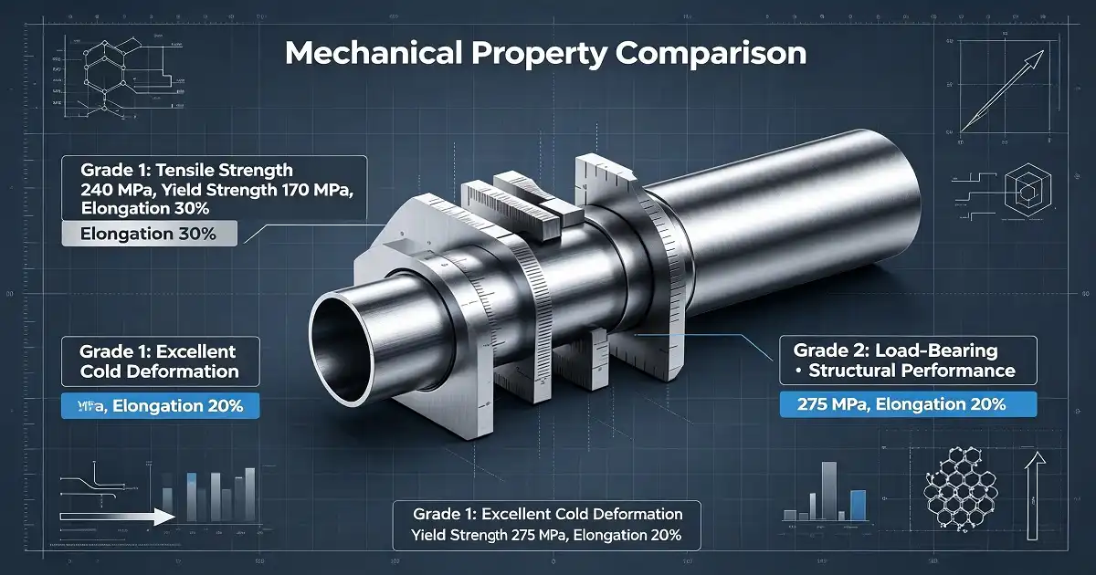 Titanium Tube Grade 1 vs Grade 2: A Technical Comparison for Engineers & Buyers
