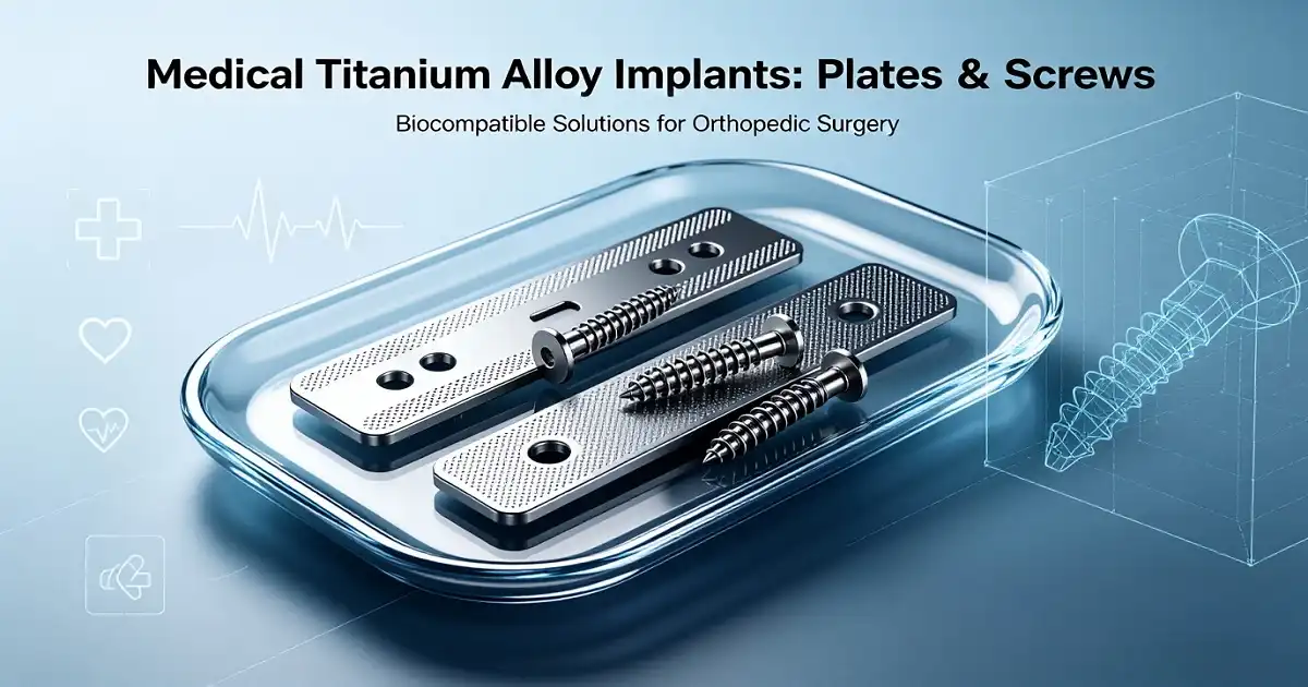 What titanium alloy is used for surgical plates and pins?