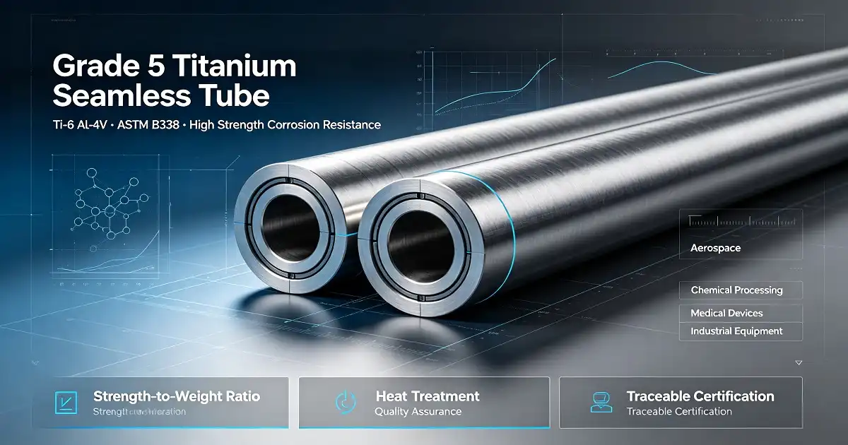 Grade 5 Titanium Seamless Tube with ASTM B338 Standards
