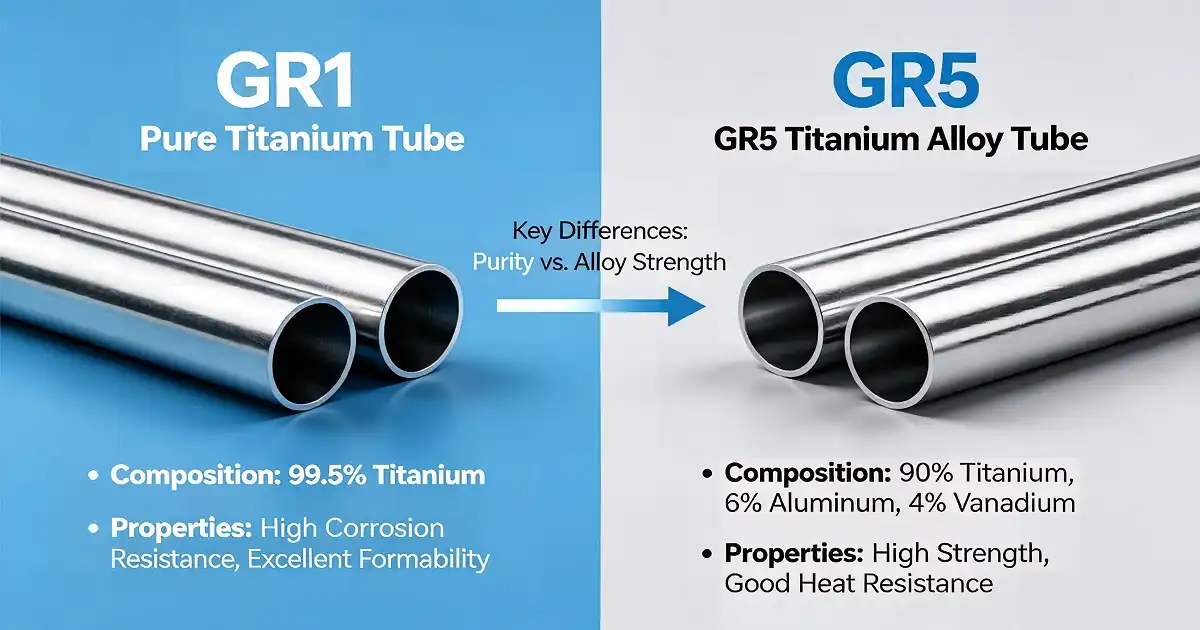 GR1 pure Titanium Tubes vs GR5 titanium ALLOY Tubes