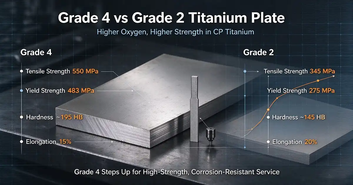 Titanium grade 4 plate vs grade 2 plate: strength comparison