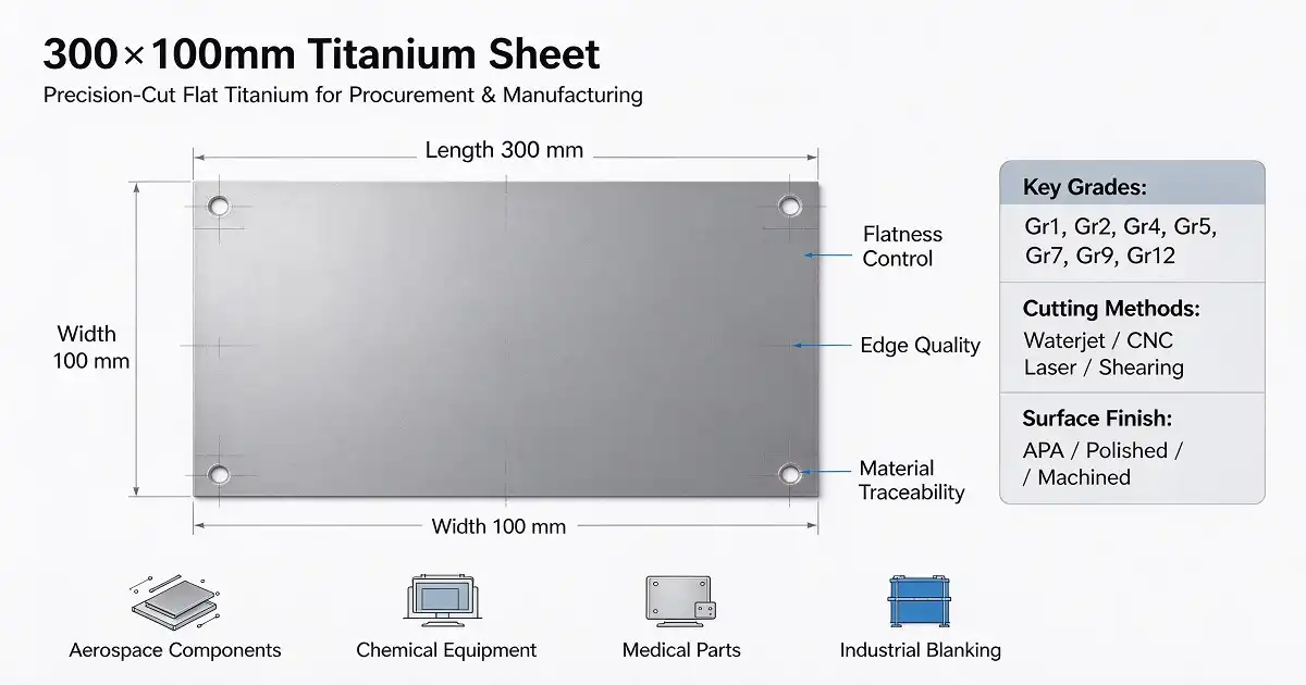 Titanium sheet 300x100mm cutting, shearing and surface finish